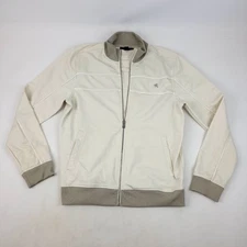Express M Modern Fit Beige Zip Up Sweatshirt Jacket (Stains) 