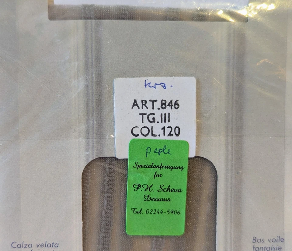 Nylon Strapsstrümpfe Größe III gemustert Streifen Vintage für Strumpfhalter - Bild 3 von 3