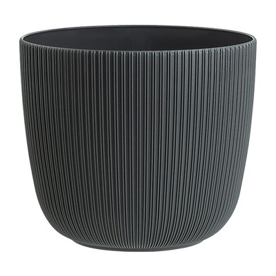 ENGELLAND Blumentopf mit Drainagesystem Pflanzkübel Übertopf Ø 21 cm Anthrazit