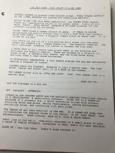 Jurassic Park Movie Script Reprint Full Screenplay Script Dated 3/14/92 - Picture 2 of 5