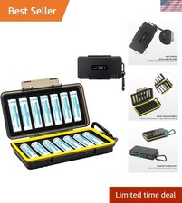 14 Slots 18650 Battery Case with Carabiner, Water-Resistant and Shockproof Ba...