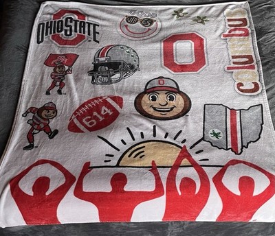 Ohio State Buckeyes Raschel Throw Blanket 50x60 Logo Brands 