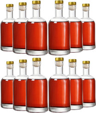 Clear Glass Bottles 6 Oz - 200Ml Pack of 12 for Wine Beverages Drinks Oil