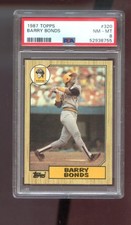 1987 Topps #320 Barry Bonds ROOKIE RC PSA 8 Graded Baseball Card MLB Pirates. rookie card picture