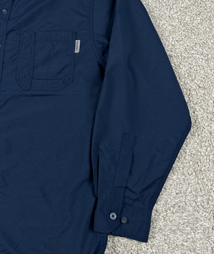 Wolverine Shirt Mens Large Blue Button Up Long Sleeve Nylon Vented Workwear - Image 4 of 4