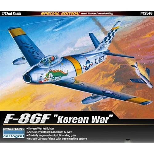 1:72 Academy Usaf F-86F Korean War Kit ACD12546 Modellino - Immagine 2 di 2