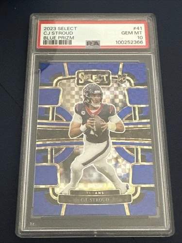 2023 Select Cj Stroud Blue Prizm Concourse #41 /199 Texans PSA 10