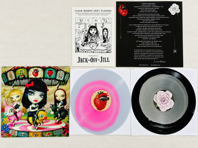 Jack Off Jill - Clear Hearts Grey Flowers 25th 2LP 1st Press Pink Grey /1000.