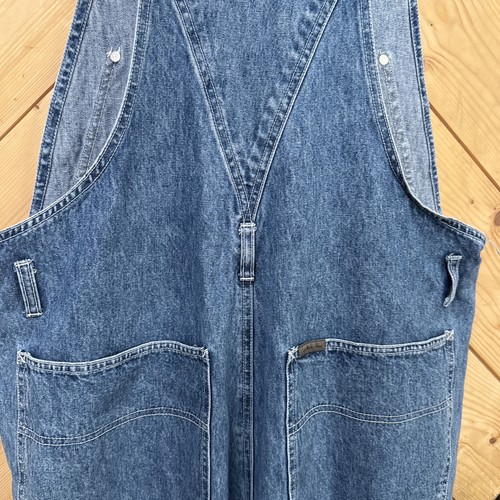 Vintage Calvin Klein Overalls Women’s L Denim Carpenter 90s Bib Wide Leg CK Y2K - Picture 9 of 11