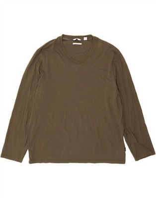 Calvin Klein Herren Oberteil Langarm 2XL Grün Baumwolle DR52