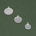 Genuine 925 Sterling Silver Disk Charm Pendant, 9mm, 12mm or 15mm