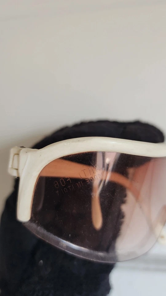 Vintage Brevettato Baruffaldi Wrap Sunglasses White Frames With Anti Fog Lens - Image 3 of 4