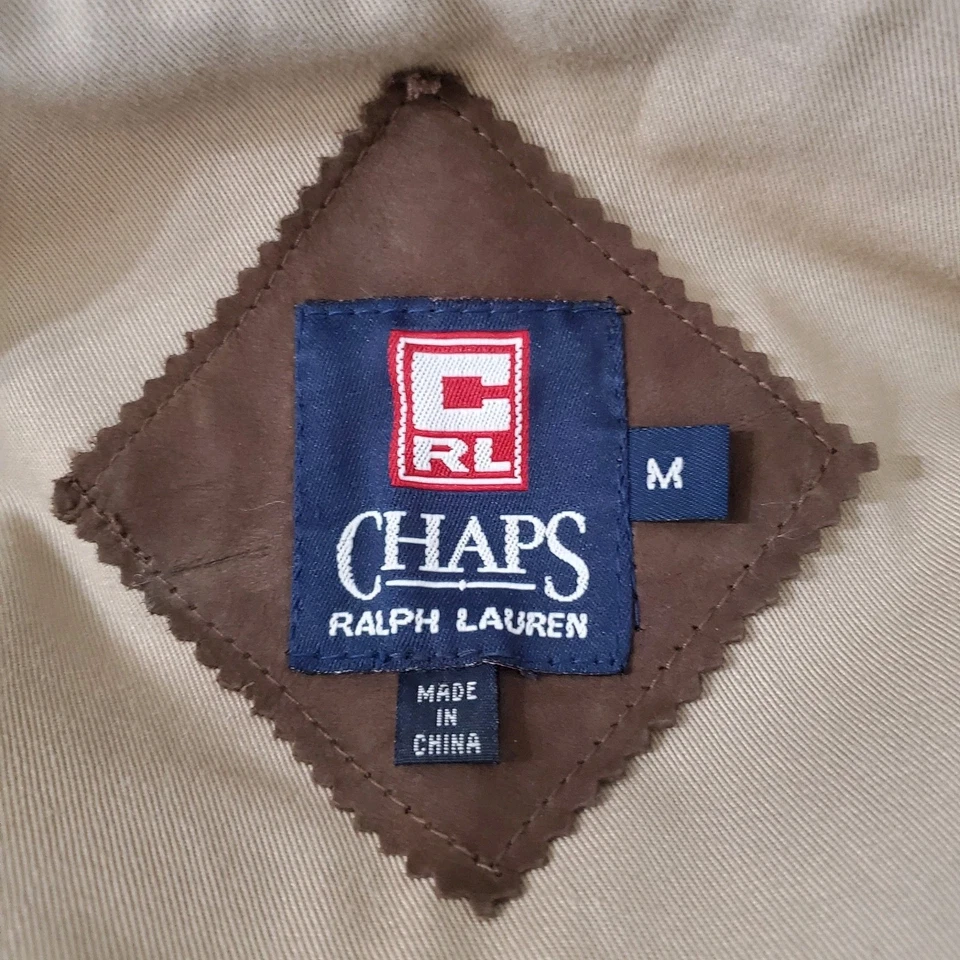 CHAPS RALPH LAUREN Men M Leather Brown Vest Button Western Cowboy Casual VINTAGE - Image 2 of 4