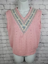 Vintage Kenneth Allen Knit Sleeveless Sweater Multicolored M Silk, Angora, Wool