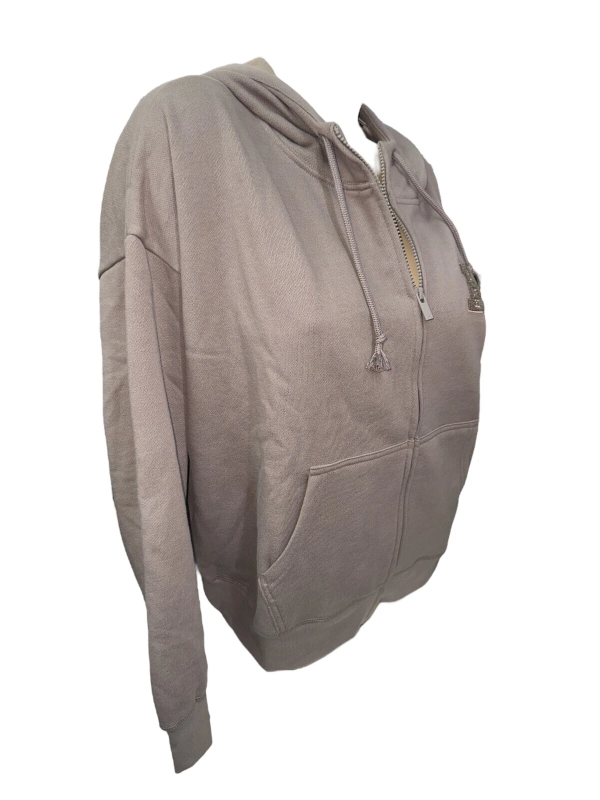 UNDERCOVER Felpa con cappuccio Victoria's Secret rosa edera pile campus full zip colore marrone nuova con etichetta