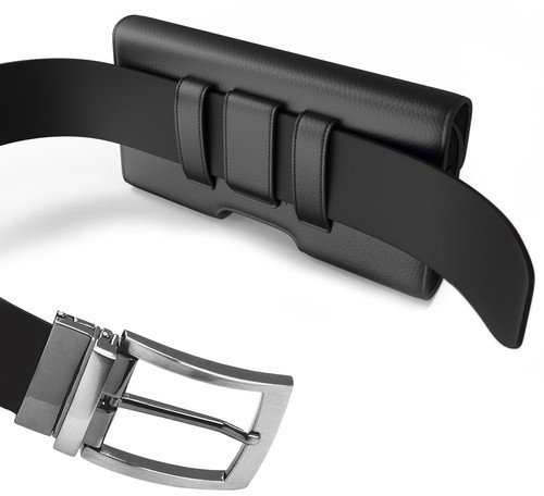 Custodia fondina telefono flip Kyocera DuraXV LTE in pelle con anello da cintura e clip - Foto 3 di 10