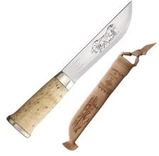 Marttiini Lapp 250 Fixed Knife 6.25" Stainless Steel Blade Curly Birch Handle