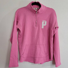 PINK Long Sleeve Pullover Quarter Zip Sweatshirt