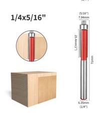 4Pcs Router Bit 1/4" Shank 5/16" Dia Flush Trim Bit with Bearing 2 Flutes