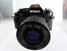 VINTAGE Nikon FG 35mm Film SLR Cam, grip,MF15 back.SIGMA 35-70/2.8-4 lens.READ