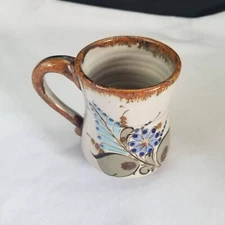 Ken Edwards Signed Pottery Dove Large Coffe Cup Mug Mexico Tonala Pottery 5"