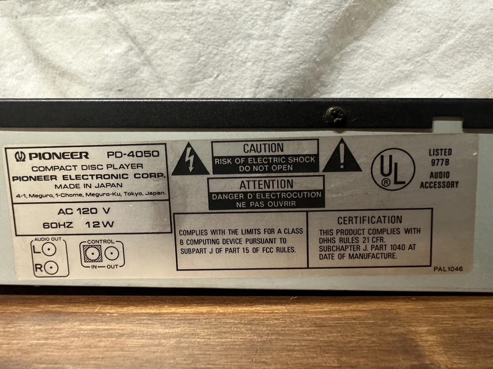 Reproductor de CD de disco compacto de un solo disco Pioneer PD-4050 de colección | LEER Foto 4 de 4