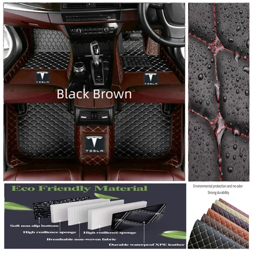 For Tesla Model 3 X Y S Custom Car Floor Mats All Weather Auto Cargo Pads Carpet - Imagen 37 de 42