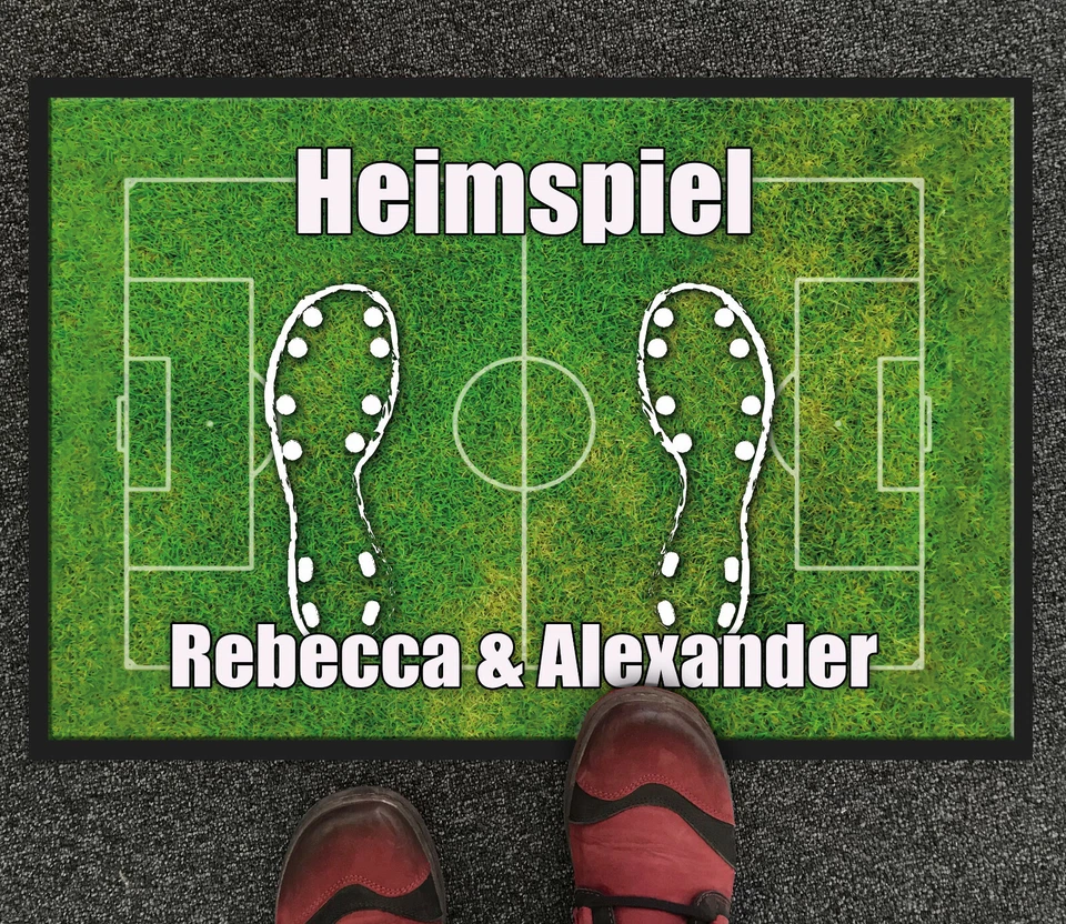 Fußmatte mit Name Fußball Fußballplatz Geschenk Hochzeit Einzug Trainer Männer - Bild 3 von 4