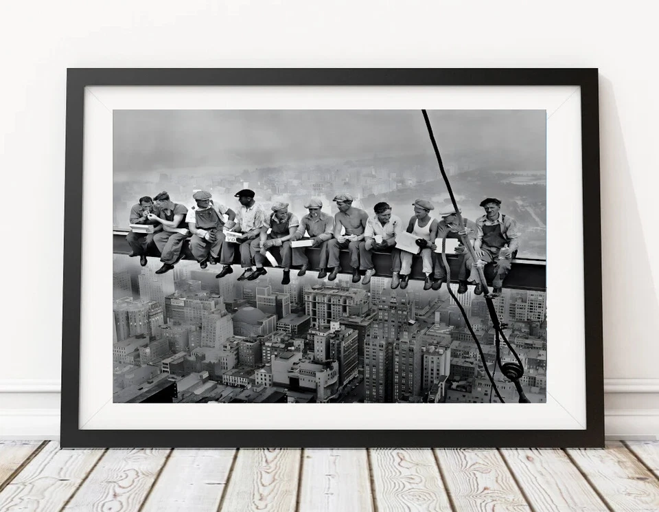 New York Lunch On A Skyscraper Home Wall Art Print Great Gift  POSTER CANVAS - Image 2 of 3