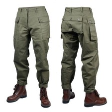 Replica WWII USMC HBT P44 Trousers Marine Corps Casual Pants Amry Green Vintage