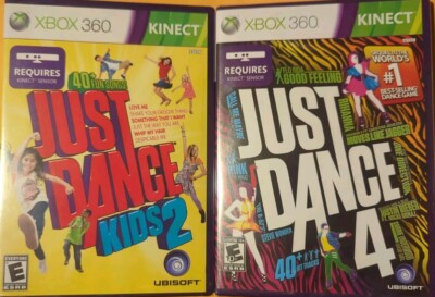 Just Dance Kids 2 + Just Dance 4 (Microsoft Xbox 360 Kinect LOT) SEALED free shp