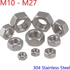 M10 M12 M14 M16 M18 M20 M22 - M27 304 Stainless Steel Hexagonal Nut DIN 934