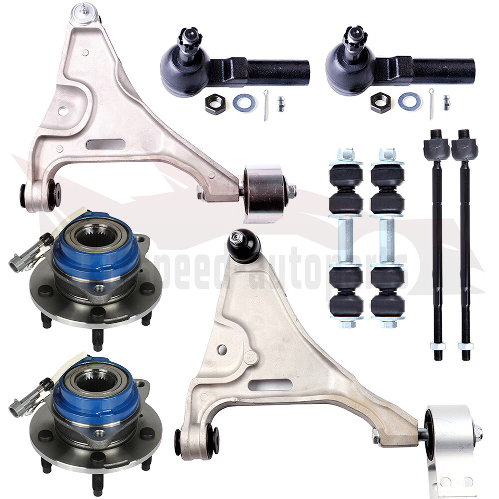 10PCS Front Lower Control Arm Ball Joint Tie Rod End Wheel Bearning Hub For DTS