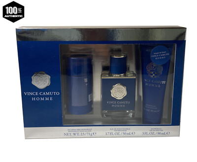 Vince Camuto Homme Cologne 3pc Gift Set for Men-1.7oz EDT Sp 