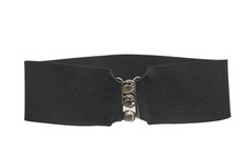 Black Cinch Belt for Poodle Skirt  3" Wide  Adult Size MEDIUM