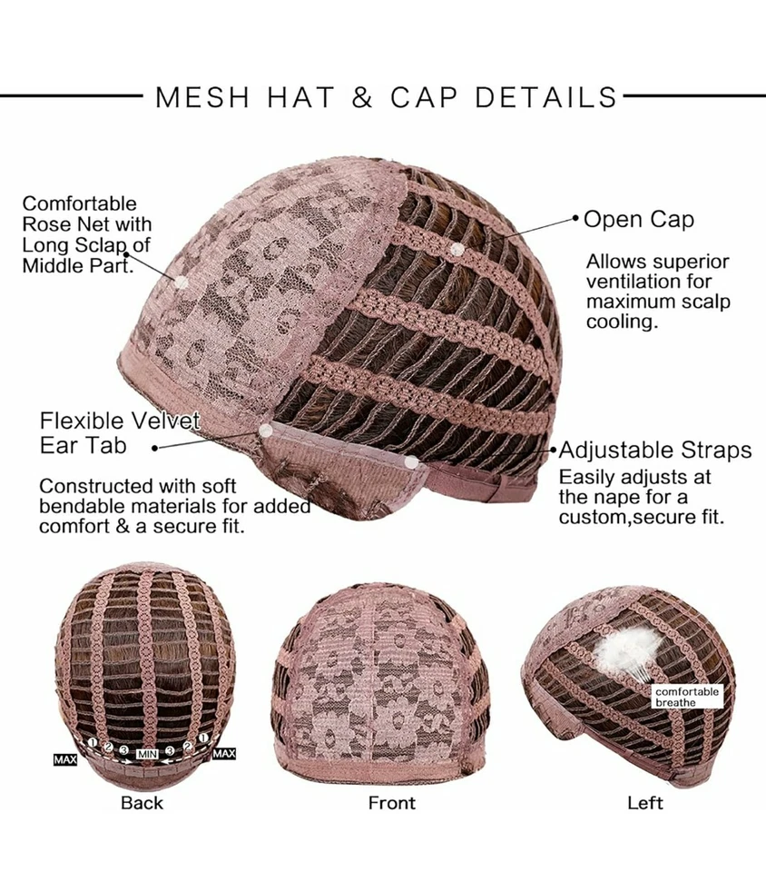 Peluca en capas recta con flequillo castaño rojizo / cobre / bob rojo cabello resistente al calor Foto 4 de 4