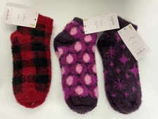 Auden 3-Pair Women's Snowflake Cozy Low Cut Socks Size 4-10