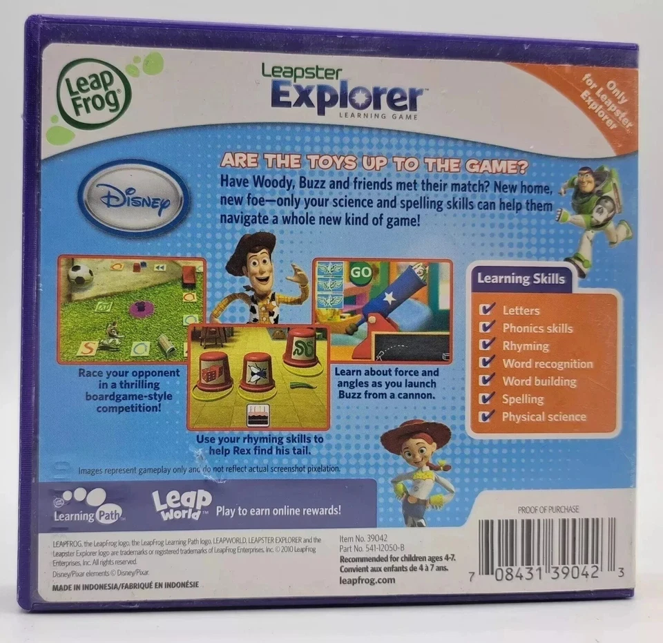 Leapster Explorer Leapfrog Toy Story 3 Cartridge Game Disney Pixar - Image 2 of 3