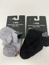 Stio Performance Light Cushion Ankle Socks LOT OF 2 sz L NWT