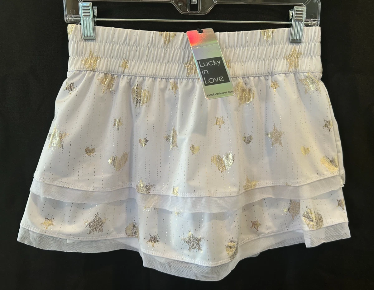 Jupe-short Tennis Femme Lucky In Love - Taille S (4-6) - Multicolore Blanc/gris/noir