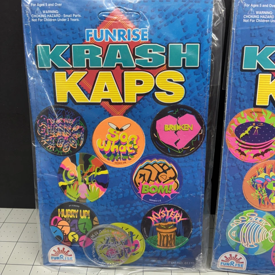 Vintage Funrise Krash Kaps Pogs Collect Trade Play Set of 8 Hang series 6 A-H/ - Image 2 of 4