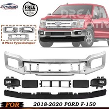 Front Bumper Face Bar Chrome Fog Lights Assembly Kit For 2018-2020 Ford F-150 Front Bumper Face Bar Chrome Fog Lights Assembly Kit For 2018-2020 Ford F-150