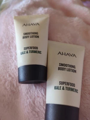 Ahava Superfood Kale Turmeric Smoothing Body Lotion X2 40mls Travel Size New - Image 1 of 3