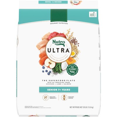 Senior Dry Dog Food with Chicken, Lamb, Salmon - 30 lb Bag