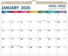 2026 Wall Calendar - 2026 Calendar, 14.57'' X 11.42'', Jan 2026 - Dec 2026, Mont