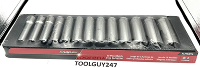 #ad SNAP ON TOOLS 1 2quot; Drive 6 point DEEP Socket SET 12 thru 24 mm 313TSMYA NEW $348.63