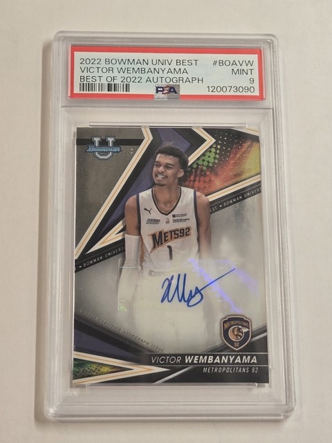 2022 Bowman Best University Victor Wembanyama Autograph PSA 9 San Antonio Spurs