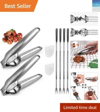 Elegant 2Pack Nutcracker Chestnut Clips -  Stainless Steel Kitchen Tools