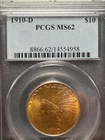 1910 D - US Gold $10 Indian Eagle - PCGS MS62 - No Reserve - True Auction