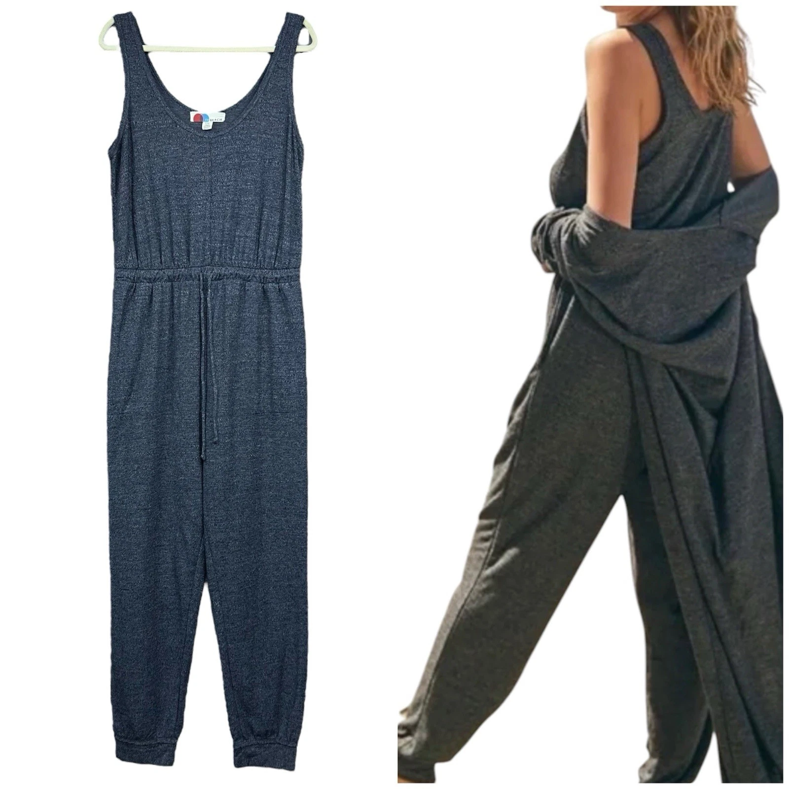 Free People FP Beach Bicoastal Romper LARGE Knit Baggy Jumpsuit Boho Lagenlook